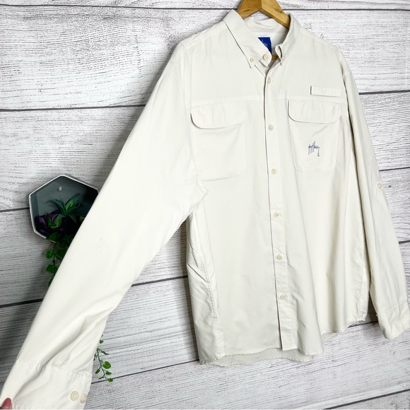 Guy Harvey Men’s Button Down Shirt Long Roll Tab Sleeves Size XL - Picture 10 of 16